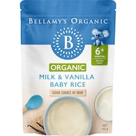 Bellamy's Organic Milk & Vanilla Baby Rice 6+ Months