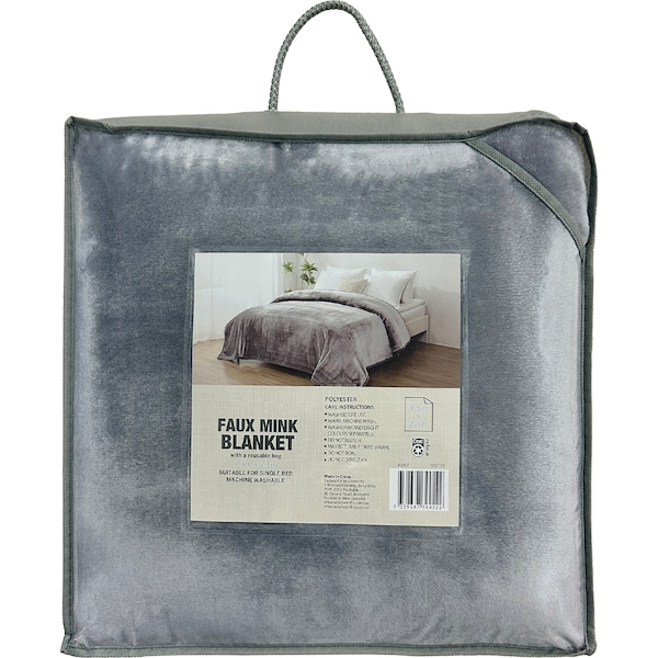 Faux Mink Blanket Single Bed Grey each