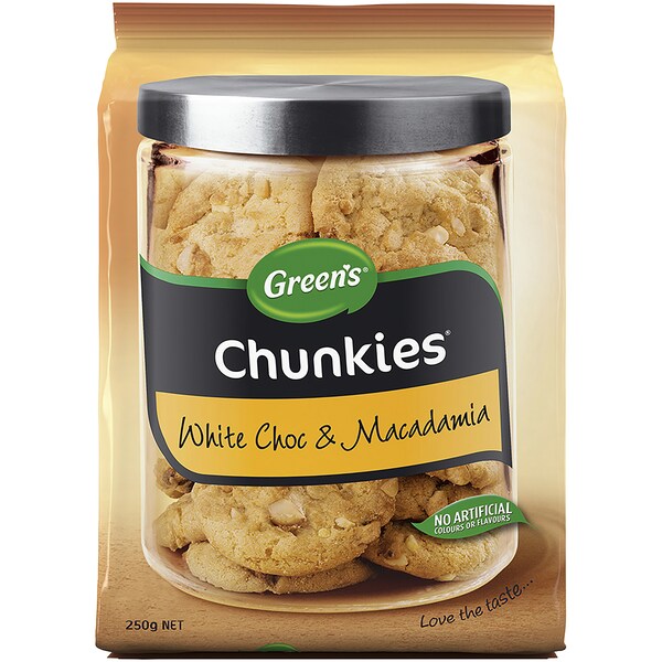 Green's Chunkies White Choc & Macadamia Cookies 250g