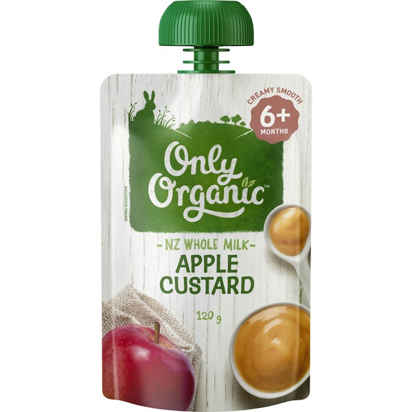 Only Organic 6 Months+ Apple Custard 120g