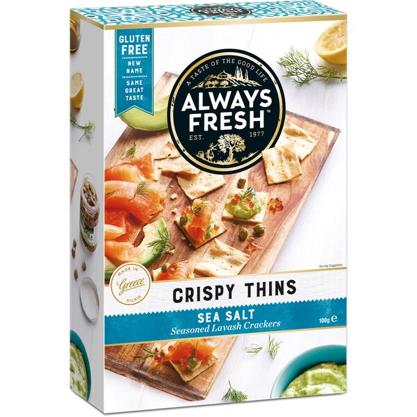 Always Fresh Crispy Thins Sea Salt 100g