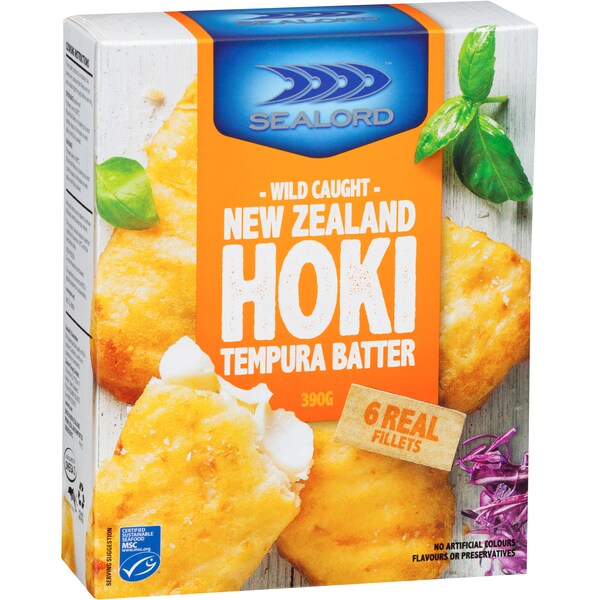 Sealord Hoki Fillets Tempura Batter 390g