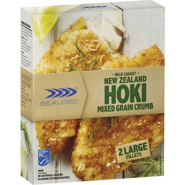Sealord Premium Hoki Fillets Mixed Grain 2 Pack