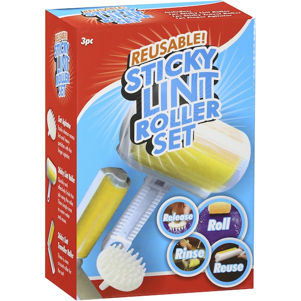 Schticky Lint Roller Set 3 Piece Reusable Each