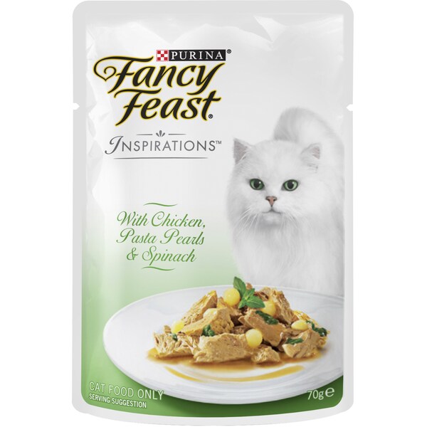 Fancy Feast Inspirations Chicken With Silky Pasta Pearls & Spinach 70g