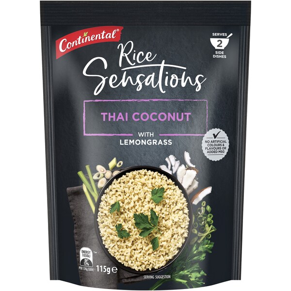Continental Rice Sensations Thai Coconut With Lemon Grass Serves 2 115g