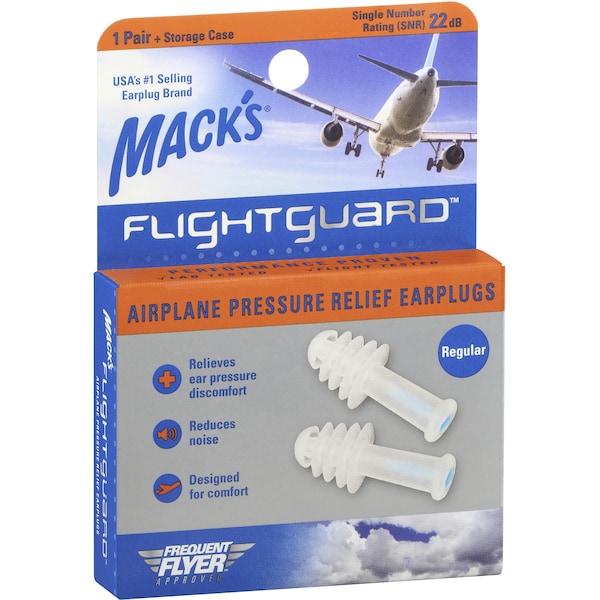 Mack's Flightguard Airplane Pressure Relief Earplugs Each