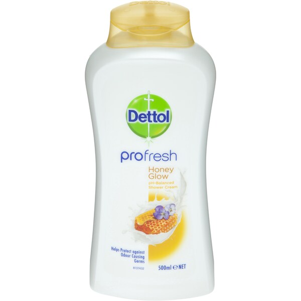 Dettol Profresh Shower Cream Body Wash Honey Glow 500ml