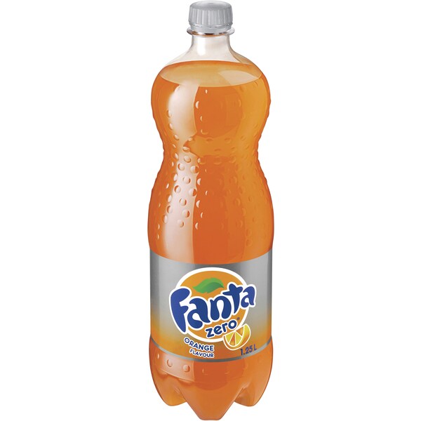 Fanta Orange Zero Soft Drink Bottle Orange Bottle 1.25L