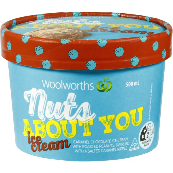 Woolworths Ice Cream Nuts About You 500ml Tub