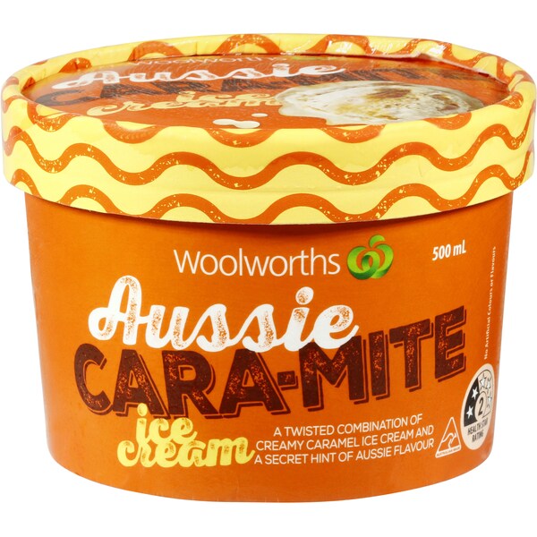 Woolworths Ice Cream Aussie Caramite 500ml Tub