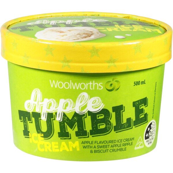 Woolworths Ice Cream Apple Tumble 500ml Tub