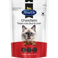 Fussy Cat Grain Free Crunchers Adult Cat Treats With Beef & Liver
