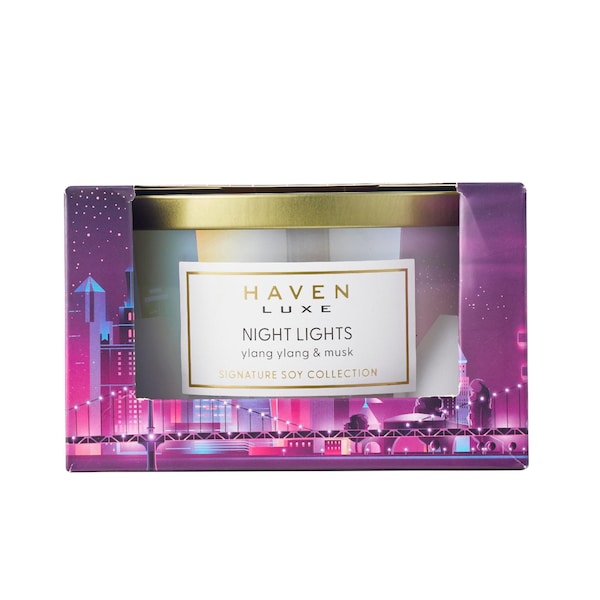 Haven Luxe Scented Soy Candle Ylang Ylang & Musk each