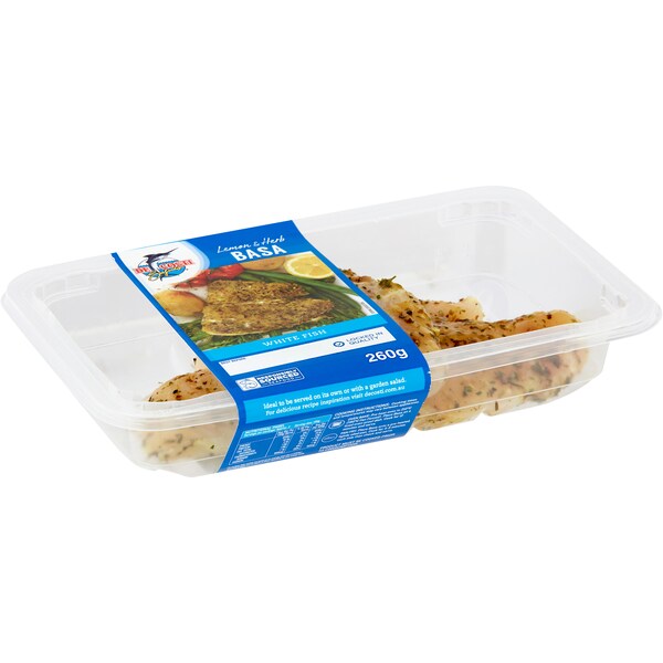 De Costi Seafoods Lemon & Herb Basa White Fish 260g