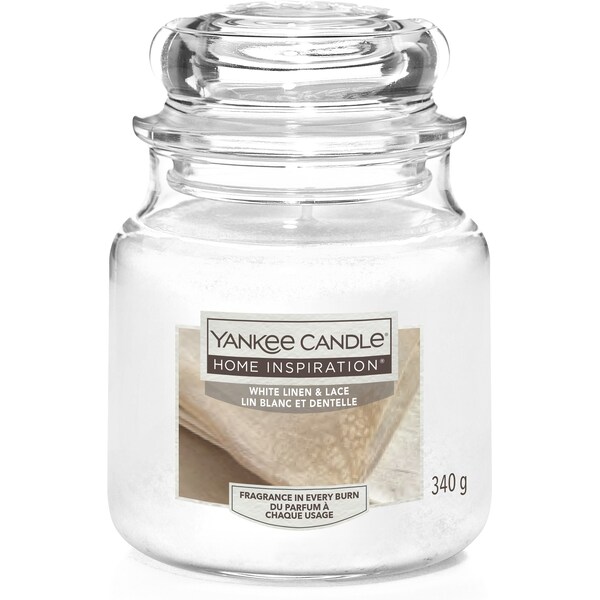 Yankee Candle Home Inspiration White Linen & Lace Candle Jar 340g