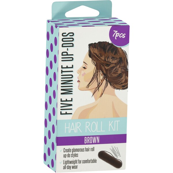 Five Minute Up-Dos Hair Roll Kit Brown/Blonde 7 Pack