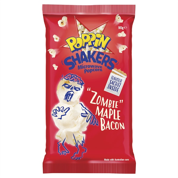 Poppin Shakers Microwave Popcorn Bacon 90g