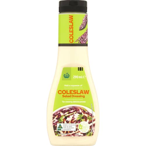 Woolworths Dressing Coleslaw 290ml bunch
