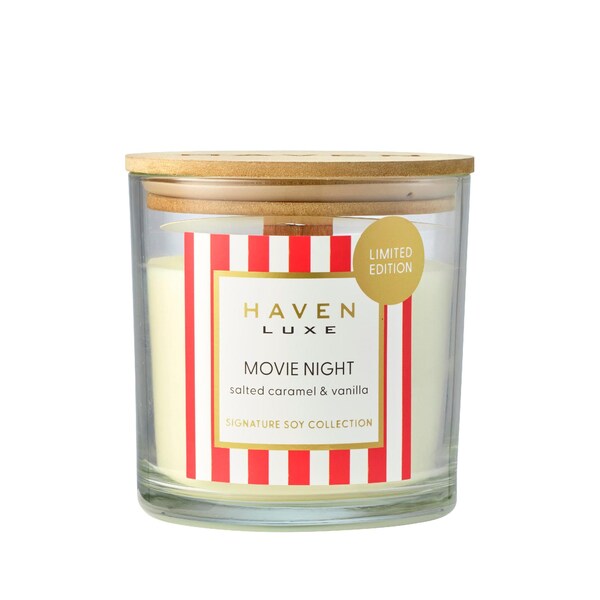 Haven Luxe Wood Wick Candle Salted Caramel & Vanilla each