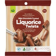 Woolworths Milk Chocolate Coated Liquorice Twists