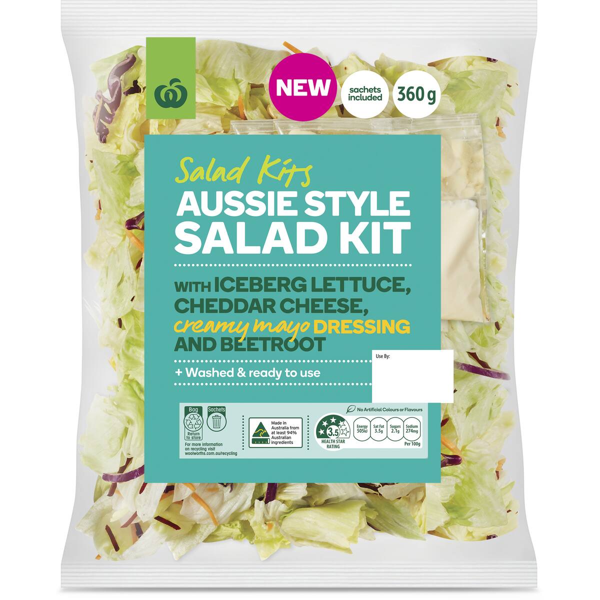 Woolworths Aussie Salad Kit 360g bunch