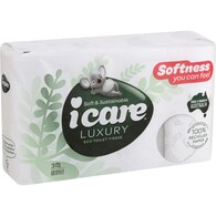 icare 100% Recycled Luxury 3 Ply Toilet Tissue