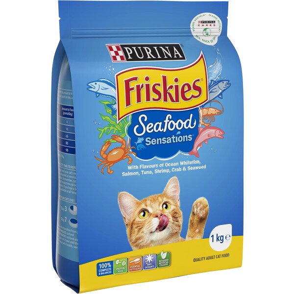 Friskies Adult Seafood Sensations Dry Cat Food 1kg