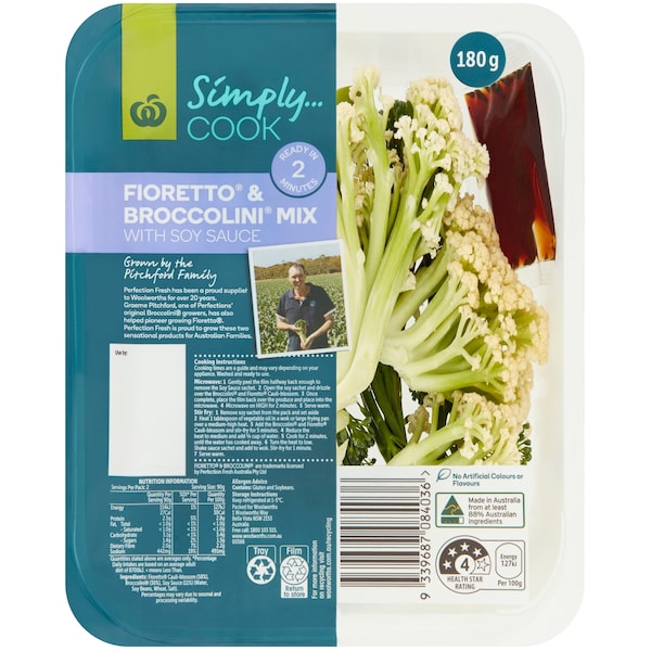 Woolworths Broccolini & Fioretto With  Soysauce 180g
