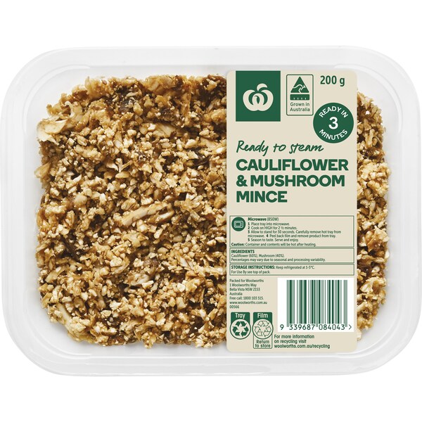 Woolworths Simply Cook Cauliflower & Mushroom Mince 200g