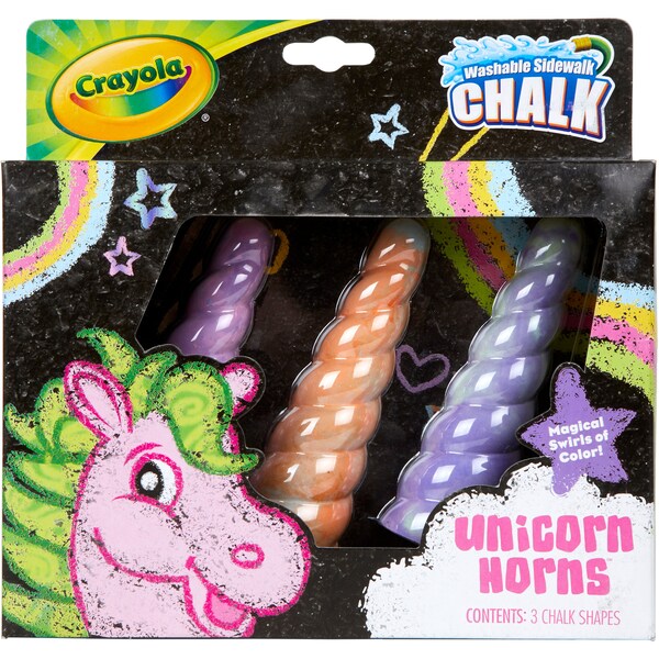 Crayola Washable Sideway Chalk Unicorn Horns 3 Pack