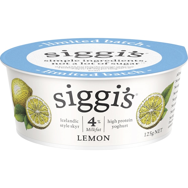 Siggi's 4% Milkfat Yoghurt Lemon 125g
