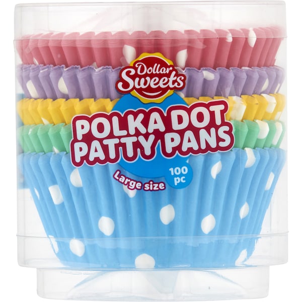 Dollar Sweets Patty Pans Large Polka Dot 100 pack