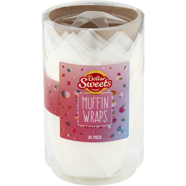 Dollar Sweets White Muffin Wraps 36 pack