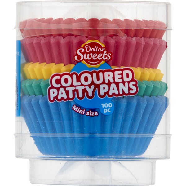 Dollar Sweets Patty Pans Mini Coloured 100 pack