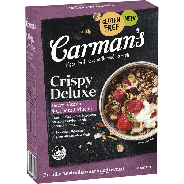 Carman's Crispy Deluxe Berry Vanilla & Coconut Muesli 400g
