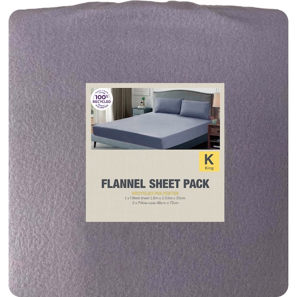 Flannel Bed Sheet Pack King Navy each