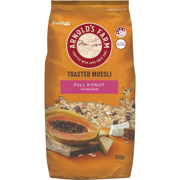 Freedom Foods Arnold's Farm Full o'Fruit Toasted Muesli 850g