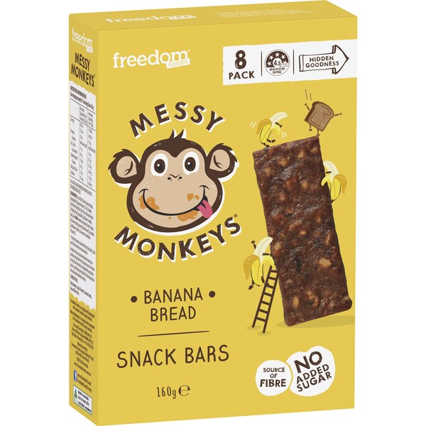 Messy Monkeys Banana Bread Bars 8 Pack