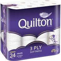 Quilton White 3 Ply Toilet Paper White 180 Sheets