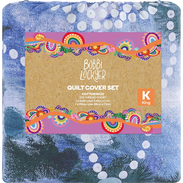 Bobbi Lockyer Quilt Cover Set King Bed Blue each