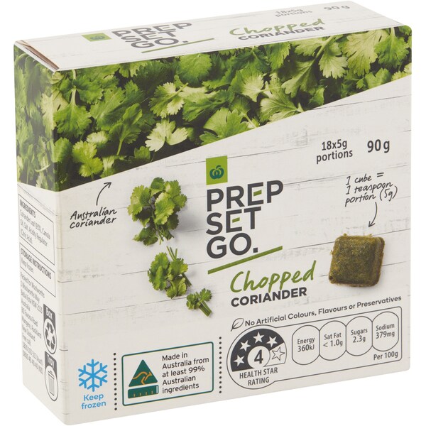 Woolworths Prep Set Go Frozen Chopped Coriander 90g