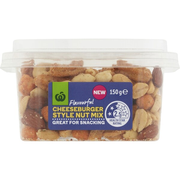 Woolworths Snack Pot Nut Mix Cheeseburger Style 150g