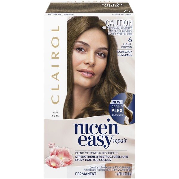 Clairol Nice'N Easy Repair Light Brown 6 each