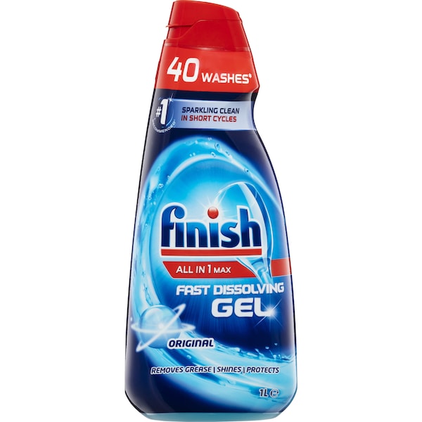 Finish All In 1 Max Dishwashing Fast Dissolving Gel Original 1l