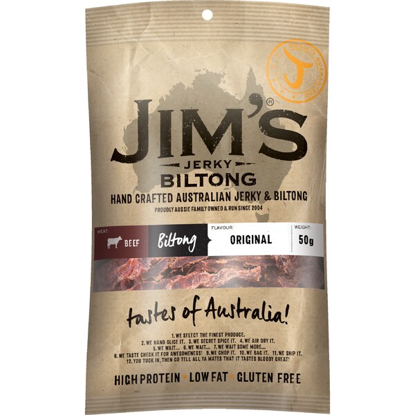 Jims Jerky Biltong Original 50g