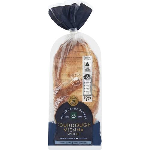 Woolworths Rustic White Sourdough Loaf 500g bunch