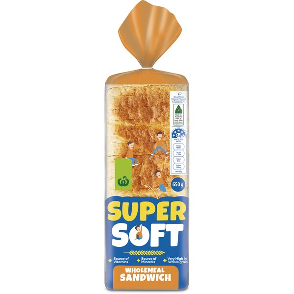 Woolworths Super Soft Wholemeal Sandwich Loaf 650g