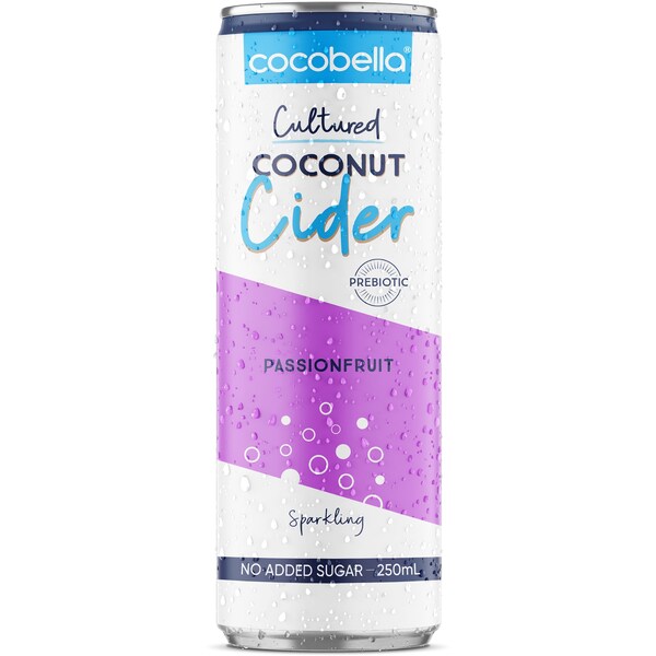 Cocobella Sparkling Coconut Cider Passionfruit 250mL