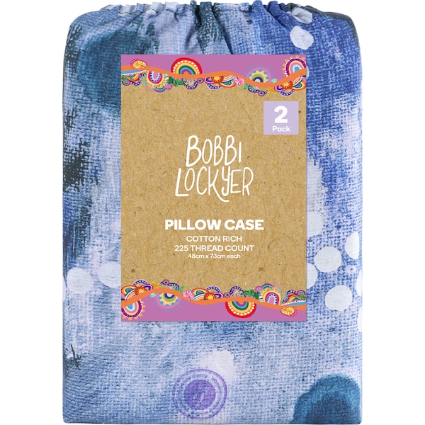 Bobbi Lockyer Pillowcase Set Blue 2 pack